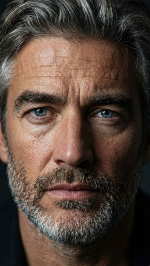 SilentPOV avatar — silver-haired man with direct gaze